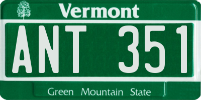 VT license plate ANT351