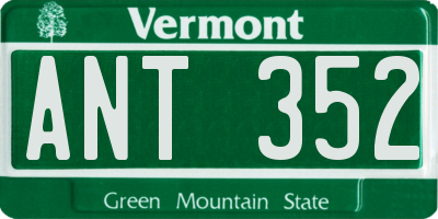 VT license plate ANT352