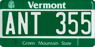VT license plate ANT355