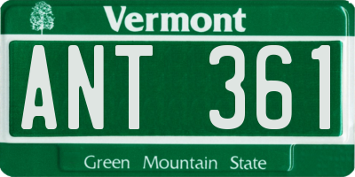 VT license plate ANT361