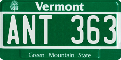 VT license plate ANT363