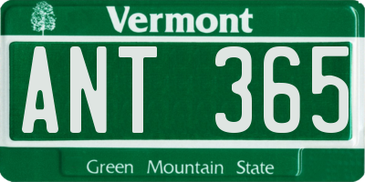 VT license plate ANT365