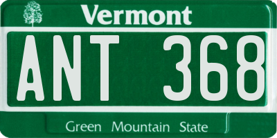 VT license plate ANT368