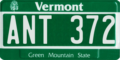 VT license plate ANT372