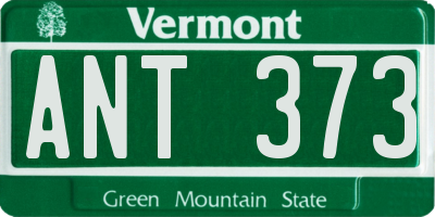 VT license plate ANT373