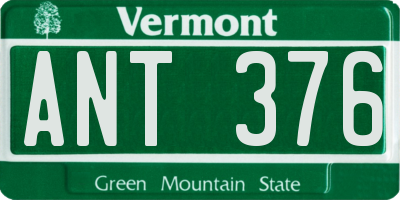 VT license plate ANT376