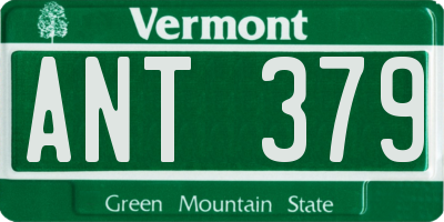 VT license plate ANT379