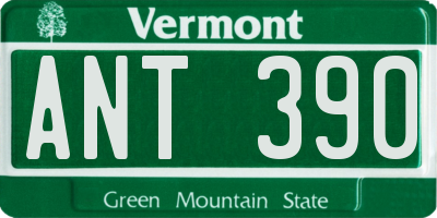 VT license plate ANT390