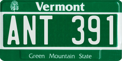 VT license plate ANT391