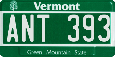 VT license plate ANT393