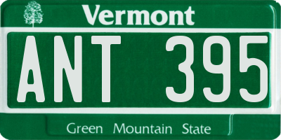 VT license plate ANT395