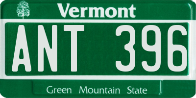 VT license plate ANT396