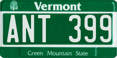 VT license plate ANT399