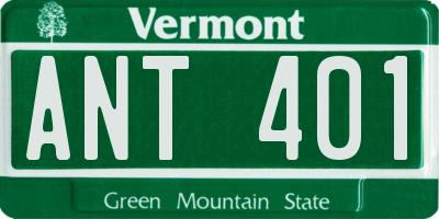 VT license plate ANT401