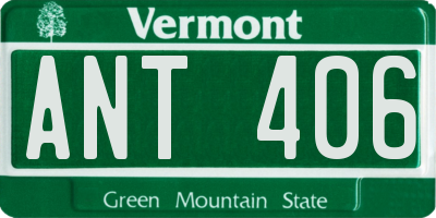 VT license plate ANT406