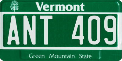 VT license plate ANT409