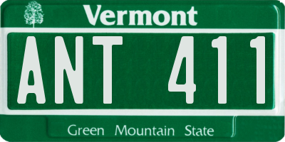 VT license plate ANT411
