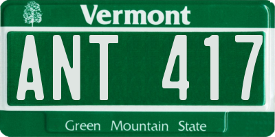 VT license plate ANT417