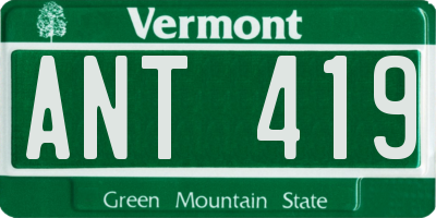 VT license plate ANT419