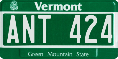 VT license plate ANT424
