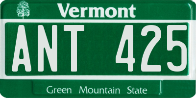 VT license plate ANT425