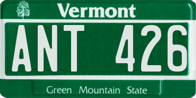 VT license plate ANT426
