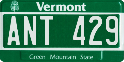 VT license plate ANT429