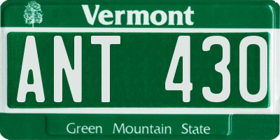 VT license plate ANT430