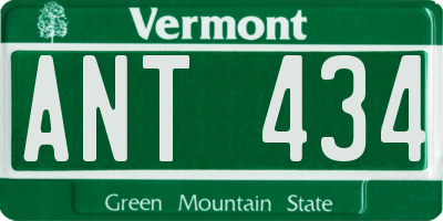 VT license plate ANT434