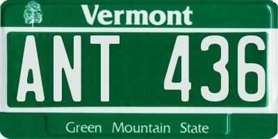VT license plate ANT436