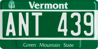VT license plate ANT439
