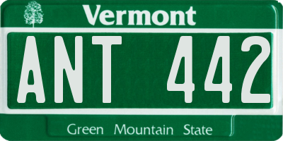 VT license plate ANT442