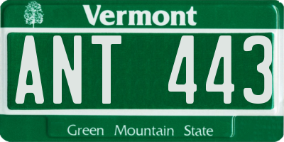 VT license plate ANT443