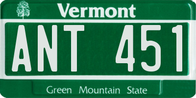 VT license plate ANT451
