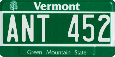VT license plate ANT452