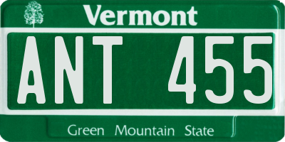 VT license plate ANT455