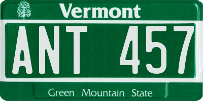 VT license plate ANT457