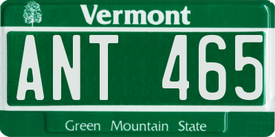 VT license plate ANT465