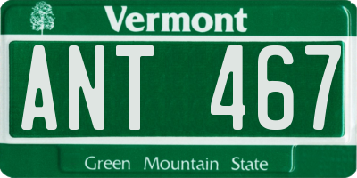 VT license plate ANT467