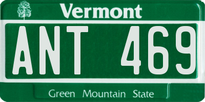 VT license plate ANT469
