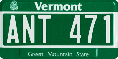 VT license plate ANT471