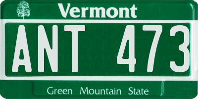 VT license plate ANT473