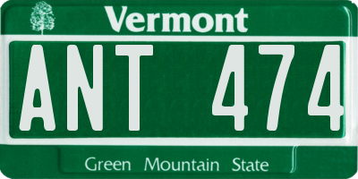 VT license plate ANT474