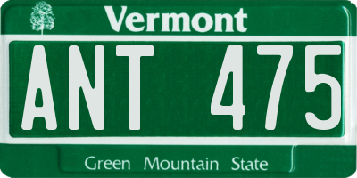VT license plate ANT475
