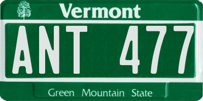 VT license plate ANT477