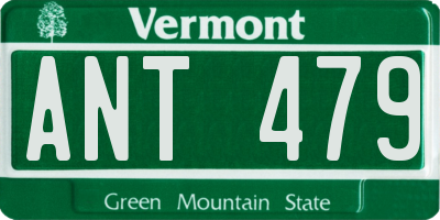 VT license plate ANT479