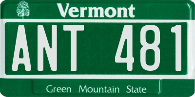 VT license plate ANT481