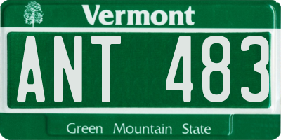 VT license plate ANT483