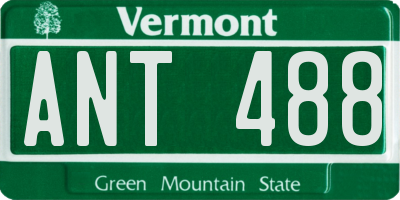 VT license plate ANT488