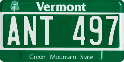 VT license plate ANT497